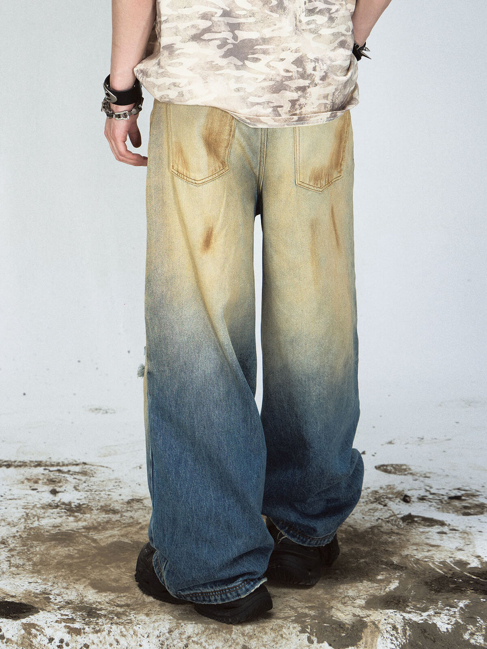 Mud Dyed Vintage Distressed Jeans